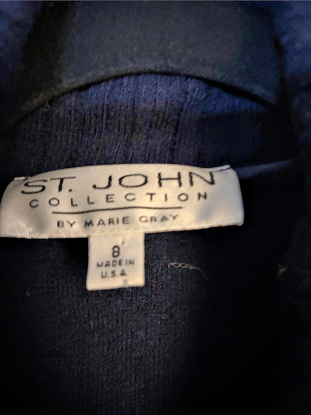 St. John Collection Black Ruffle Front Cardigan Size 8 - Picture 2 of 3